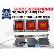 SQ SMD (3LAMP) 24V CHROME TAIL LAMP