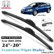 Windshield Wiper Blades For Honda Integra DC1/DC2/DC4/DC5 1993-2006 Front And Rear Glass Clean Frame