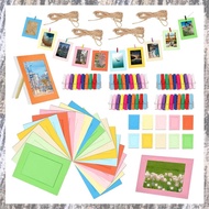 [Z F L U] 105Pcs 6 Inch Colorful Paper Photo Frames for 4 X 6Inch Photo, Hanging Photo Display Frame