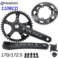 PROWHEEL 110BCD Road Bike Crankset 170mm 172.5mm Crank OUNCE Snail 110bcd Double Chainring 50 34 35 53 39 Crankset