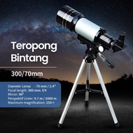 Binoculars Astronomical Telescope 300 70mm, Space Telescope for Beginners, Educational See Month - F