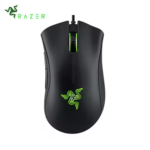 Black Razer DeathAdder Essential Wired Gaming Mouse Mice 6400DPI Optical Sensor 5 Independently Butt