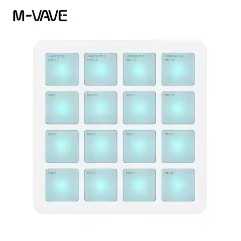 M-VAVE SMC-PAD Pocket Pad Portable Wireless MIDI Controller 16 Pads Suitable Percussion DJ Music Arr