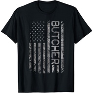 Butcher Funny Job Title Worker American Flag Butcher T-Shirt