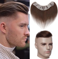 HAIR CARE 🗣男裝真髮髮片Forehead Hairline Toupee for Men 增髮片 補髮片 啡色 瀏海背頭髮際線假髮貼