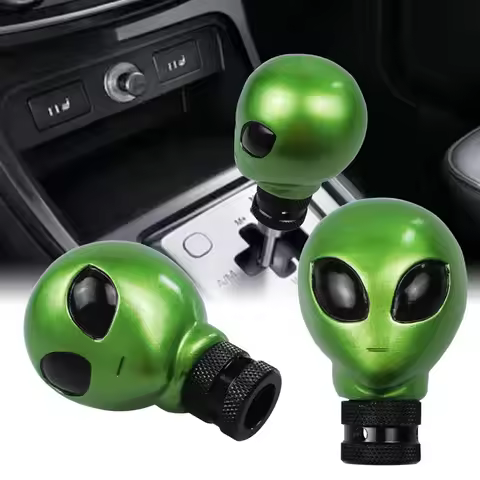 Universal Green Lime Alien UFO Gear Shift Knob Aluminum Alloy Car Gear Knob 8.2cm Gear Knob Manual C