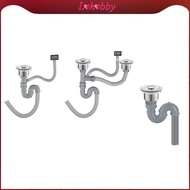 [Lohobby] Sink Drain Pipe Drainage Pipe Sink Strainer Flexible Drain Pipe Stainless Steel Drain Tubi