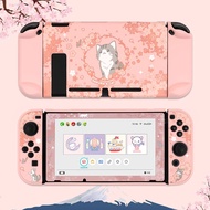 【Local Stock】Sakura Cat Switch Protective Shell PC Hard Cover Housing NS Game Console Case Pink Temp