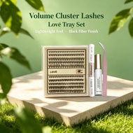 Tuft Eyelash Set (9-14 mm) with Tweezers, Glue and Remover for Homemade Eyelash Extension