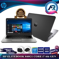 LAPTOP HP ELITEBOOK 840 G1 I7-4600U 2.10GHz /16GB RAM/512GB SSD/WiFi/W-CAM/14.0'' SCREEN/W10 PRO/(RE
