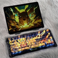 Pikachu Keycaps 130 Keys Cherry Profile PBT Dye Sublimation Letter Side-engraved Light Transmission 