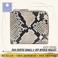 [SG SELLER] Kate Spade KS Womens Eva Exotic Colorblock Small L-Zip Bifold Neutral Multi Leather Wallet