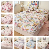 3 IN 1 Cartoon Style Fitted Sheet Pillowcase For Kids SpongeBob SquarePants Print Washed Cotton Beds