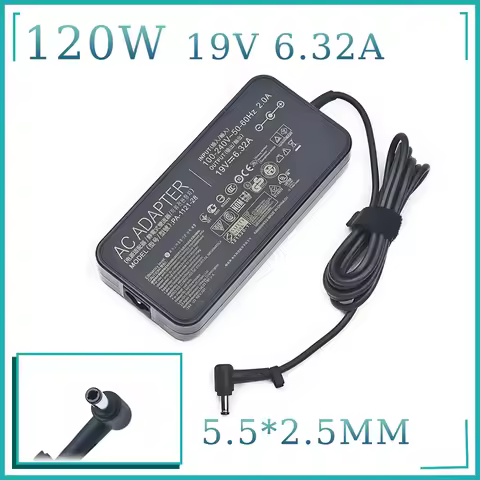 19V 6.32A 5.5*2.5mm 120W Laptop Adapter AC Power For Toshiba Satellite For Asus PA-1121-28 N750 N500