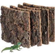 4pcs Cork Bark Bits Reptile Bark Bedding Flat Cork Bedding Terrariums Substrate for Snake Spiders Be