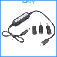 KOK USB C 5V to 1 2V 3V 4 5V 6V 7 5V 9V 12V 2 5mm 3 5mm 4 0mm 5 5mm Adjustable voltages Cable with L