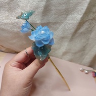 Blue lotus hairpin
