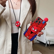 OPPO Reno4 Lite Reno4 Reno4 Pro 4G Reno8 5G Reno8 Pro Reno8T Reno8 Reno5 Pro 5G T 5G Reno7 4G Reno8 4G Cute Cartoon Spider Man Spider Man Phone Case With Doll and Holder Lanyard