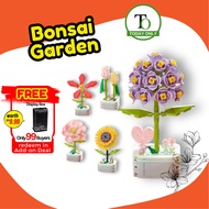 Zuanma Bonsai Building Blocks with Flowerpot DIY Block Plant Brick Toys Flower Bouquet Gift