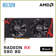 [uanwe] ELSA AMD Radeon RX 580 8GB GDDR5 2048SP 256bit Black GPU For Desk Computer Gaming And Office