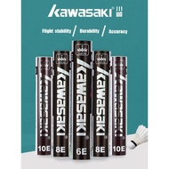 Kawasaki Badminton Shuttlecock Untuk Kelab & Latihan Raket Sukan 6e/8e/10e Badminton Feather Shuttle