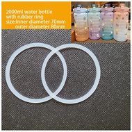 Ready Stock 2000ML water bottle Drinking Bottle BPA FREE Rubber ring  water bottle straw