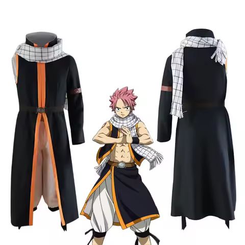 Anime FAIRY TAIL Etherious Natsu Dragneel Full Set Unisex Adult Kids Halloween Party Cosplay Costume