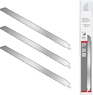 JIAYOUBAO Stainless Steel Reciprocating Saw Blades 12 Inch,3TPI Big Tooth Unpainted for Food Cutting,Turkey,Frozen Meat,Bone Cutting,Cured Ham,Big Animals,Beef, Sheep,Bone 3 Pack