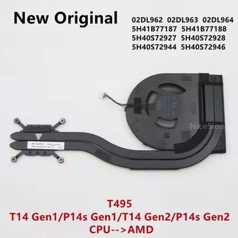 New Original For Laptop Lenovo Thinkpad T495 T14 P14s Gen1/2 AMD CPU Cooling Fan Heatsink Radiator U