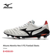 รองเท้าฟุตบอลของแท้ MIZUNO รุ่น Morelia Neo II FG/white การเลือก ที่แตกต่างความสุข ที่แตกต่างกัน