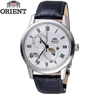 Orient Sak00002S0 Automatic Power Reserve Japan Made 22 Jewels Sun &amp; Moon Phase Analog Stainless Steel Case