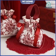 10pcs Exquisite Wedding Favor Bags Canvas Floral Bags Wedding Favor Bags