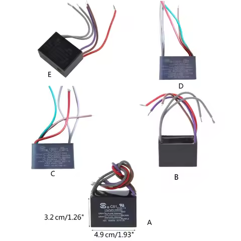 Ceiling Fan Capacitor CBB61 4.5+6+5UF 4.5+6+6UF 5+5+5UF 4+4+2.5UF 4+5+6UF 5 Wire 250V 50/60Hz Motor 