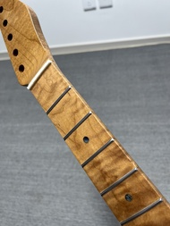Stainless 21 Fret Satin DIY Roasting Flame Maple Electric Guitar Neck 25.5in