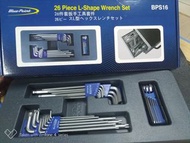 (展示品特價)航太~超跑級保修用手工具~美國名牌Blue-Point (BPS16)(1.5~10mm六角9支組，T10~T50星型9支組，1.5~8mm攜帶型折疊8支組)26件六角扳手套組