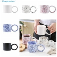 SEPTEMBER Ceramic Mug, Creative Porcelain Tea Cup, Large Capacity Portable Lovely White Ceramic Coffee Mug Office
