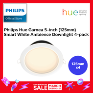 (4 Pack) Philips Hue White Ambiance Garnea Dimmable LED Smart Retrofit Recessed Downlight (5-Inch 125mm) Compatible with Amazon Alexa Apple HomeKit and Google Assistant)