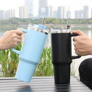 New 40oz Handle Car Cup Ice Cup 304 Stainless Steel Insulated Cup Car Straw Beer Cup 1200ml