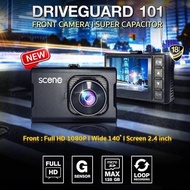 กล้องติดรถยนต์ Scene Drive Guard 101 กล้องหน้า 1080p คมชัดกลางวันกลางคืน แบตเตอรี่แบบ Capacitor (แถม