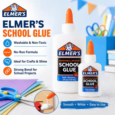Original Elmer's Glue-All Multi-Purpose White Glue 40ML 240G Non-Toxic Washable Adhesive for Slime D