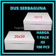 100pcs - Plain White Box / Rice Box / Cake Box / Box | Box 350gsm 18x18 20X20 | Plain Rice Cake Food