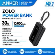 Anker Zolo Portable Power Bank With Built-In USB-C Cable (10000mAh/30W)