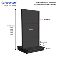 TTF Rack™ (ISLAND GONDOLA 1 LEVEL) Island Gondola Back Plate with BOTTOM ONLY