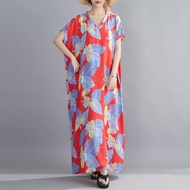 Oladivi L-9XL Plus Size Women Maxi Long Dress Summer Bohomian Beach Wear Oversized Boho Dresses 9372