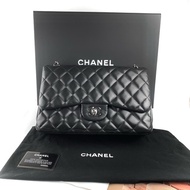 Chanel jumbo30 羊皮黑銀