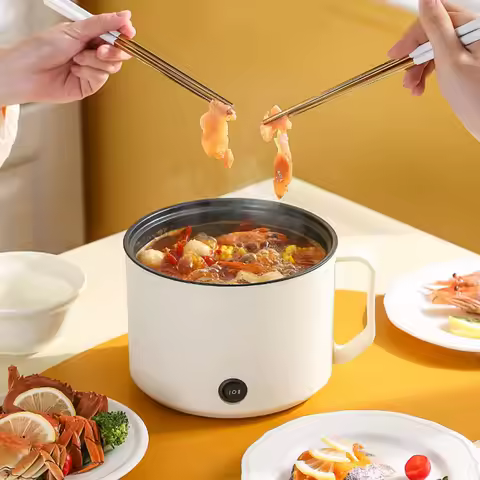 Multifunctional Electric Cooking Pot Small Mini Electric Cooker Rapid Noodle Cooker for Student Dorm