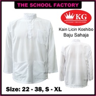 Baju Melayu Putih NILA Sekolah Agama KGT SCHOOL UNIFORM (Baju Sahaja) Kain Licin Koshibo Quality Bai