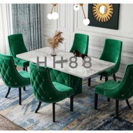 Meja Makan Marble Mewah Mampu Milik [FREE SHIPPING] Meja Makan Classic Diamonds -Dining table set 6/8 seater