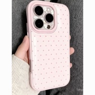 Phone case Applicable iPhone Pink polka dots are suitable for iPhone17promax White Powder14 15plus 1