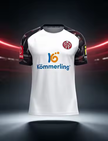 Mainz 05 Home Soccer Jersey Men Short Sleeve Football Shirt Quick Dry Sports Uniform Fan Version Mat